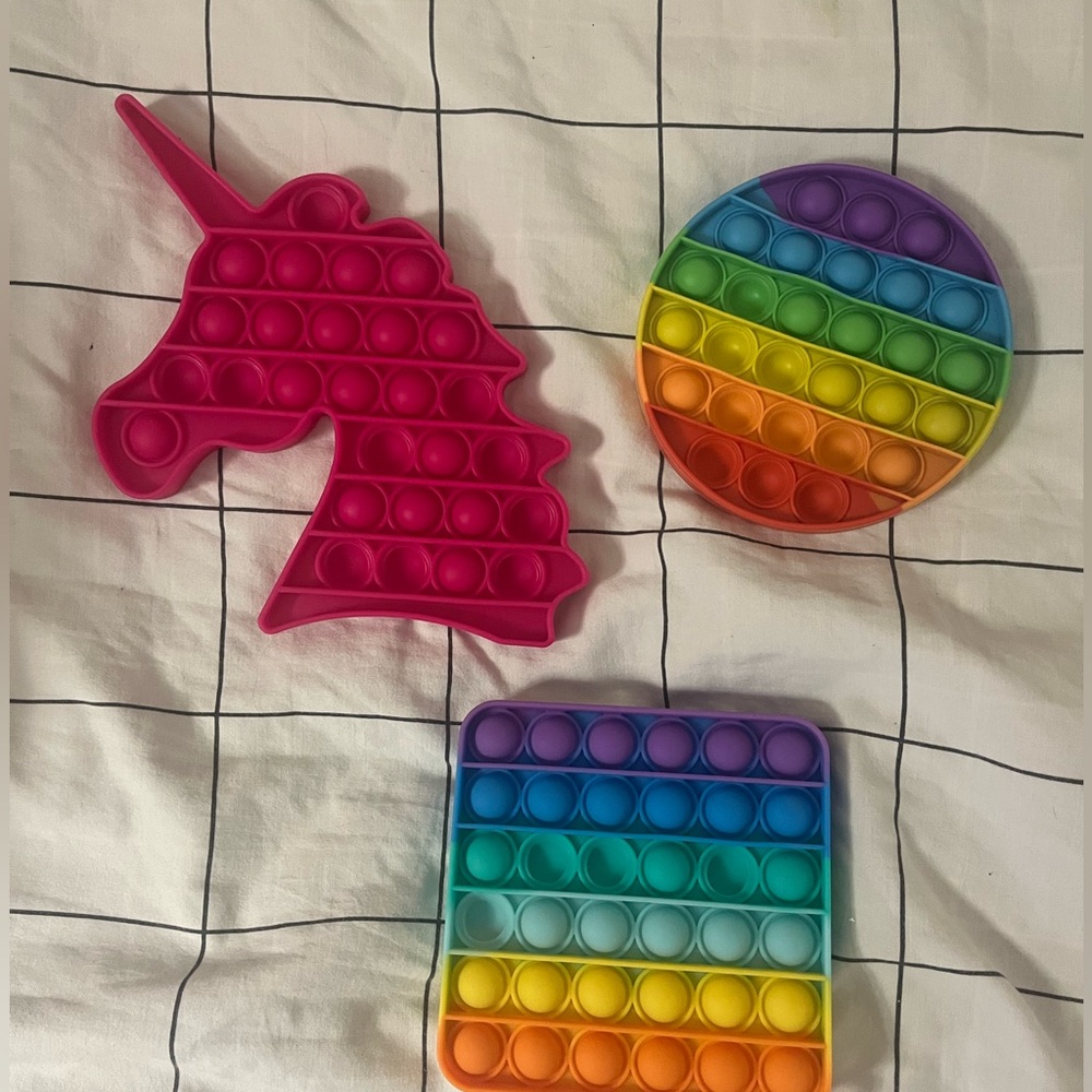 Stress relief Unicorn and Rainbow Pop It Fidget Toy Set